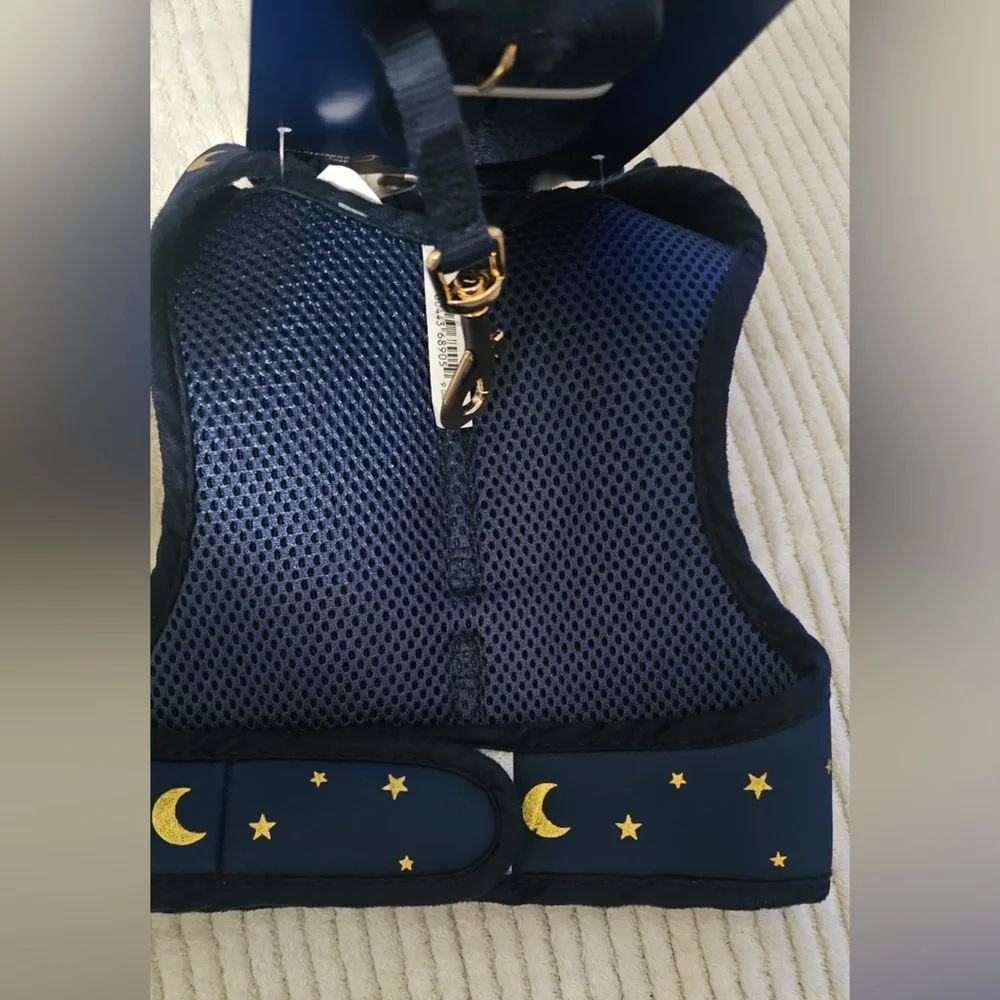 Youly the classic Navy Moon & Stars Cat Harness, Leash and Collar Set (S/M)